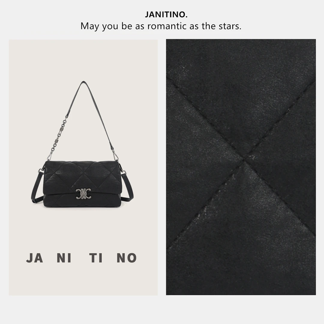 JANITINO/佳妮蒂诺当季新款时尚潮流轻奢百搭手提女士包4798黑