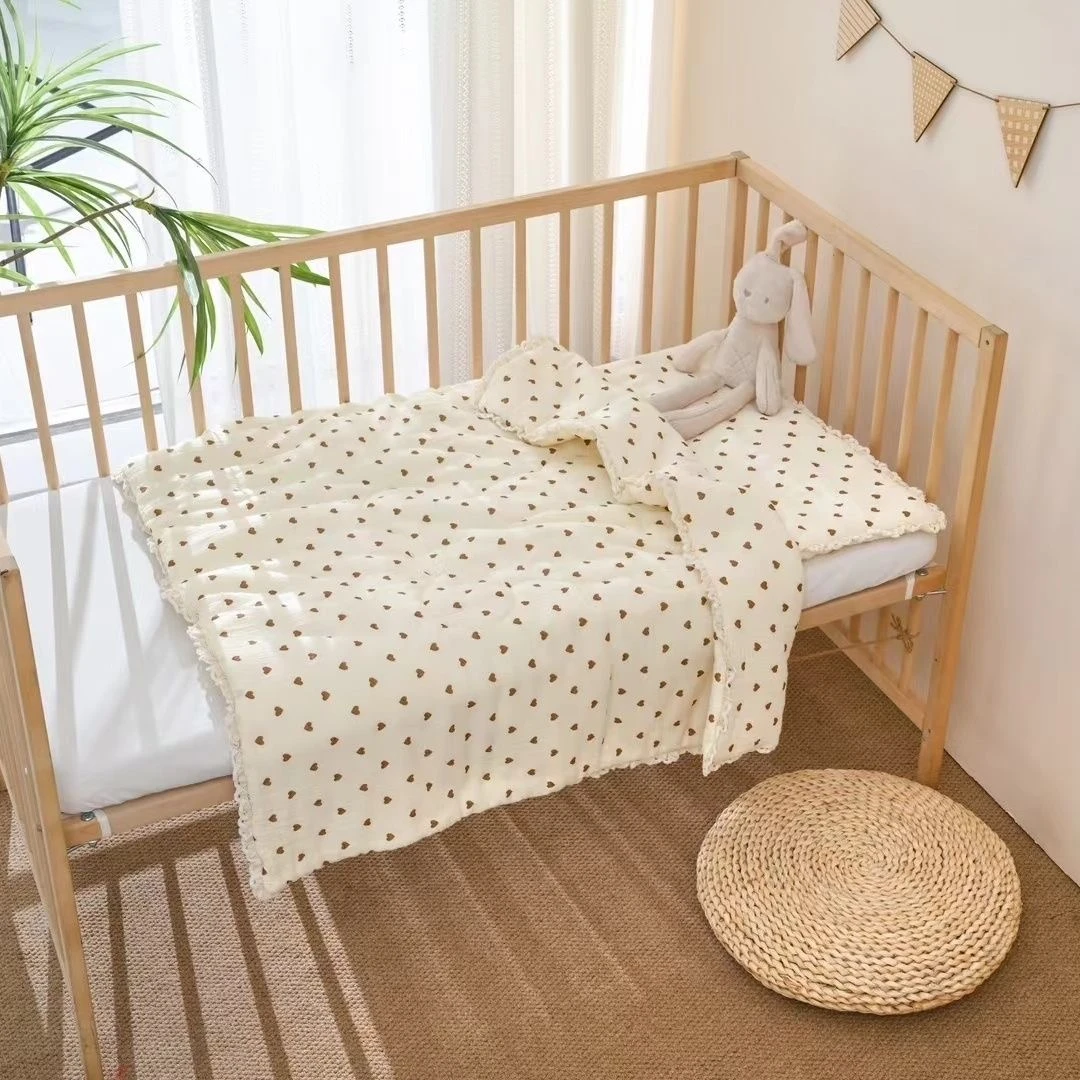 A类全棉皱皱纱新生儿婴幼儿柔软棉质棉花被褥被子空调被夏凉被