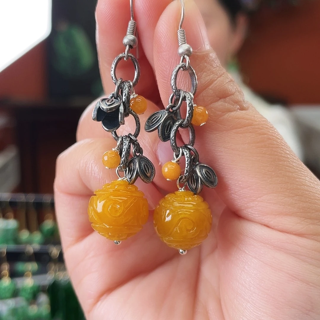 翡翠未镶嵌耳饰饰品