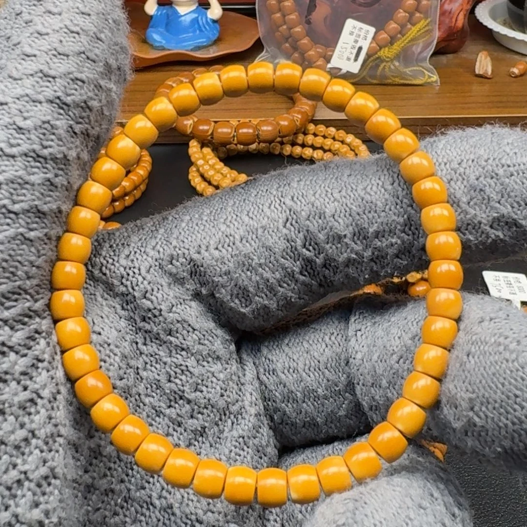 手串/手链橄榄核5.5微缩尺老挝核尖直切单圈微白