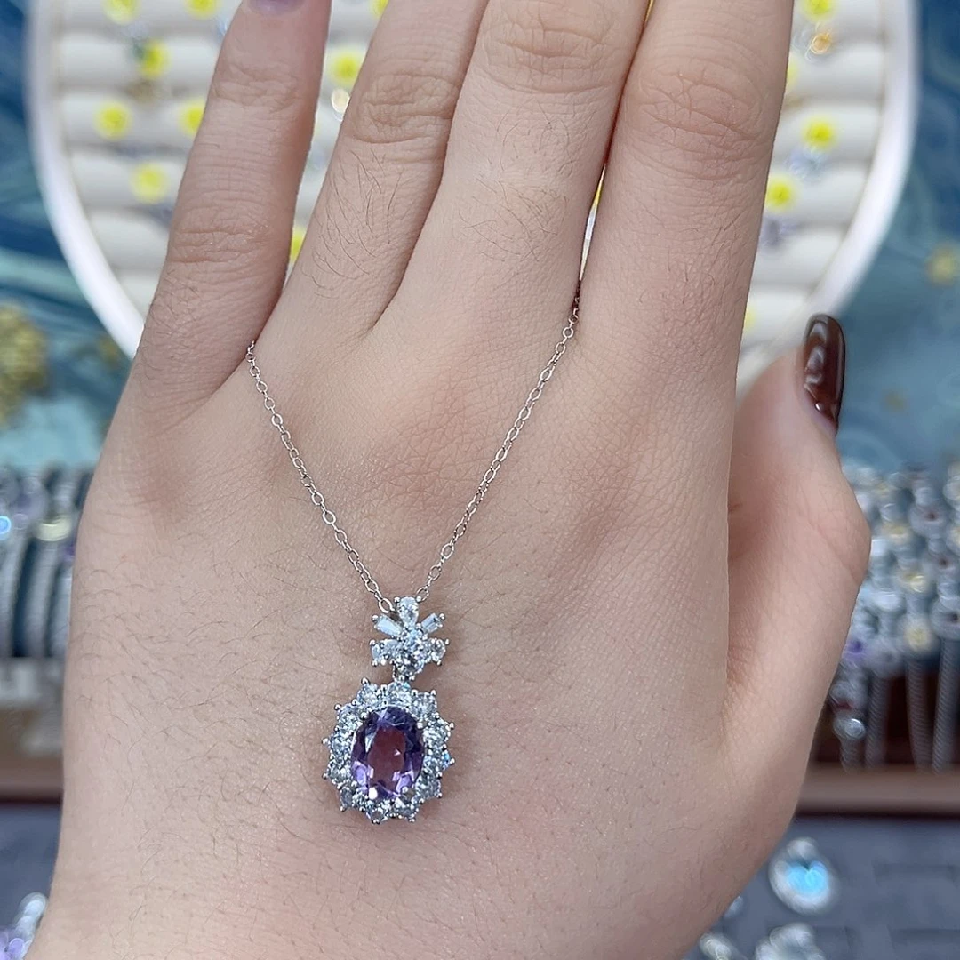 颈饰银S925镶嵌紫晶