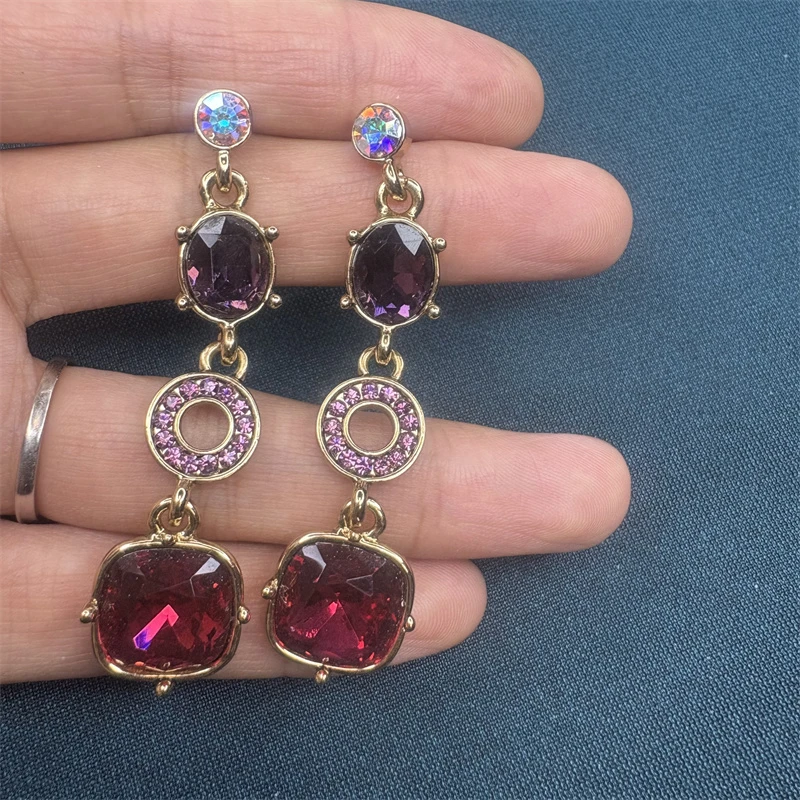 合金耳饰 BW2000扫肩红色水滴耳针2-4【2070319-036】