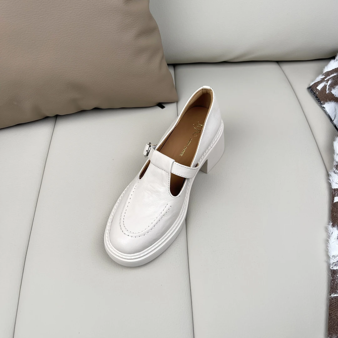 3cm,6cm,2025春秋复古福鞋时尚女鞋 X5075