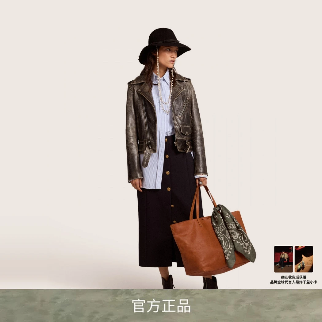 【礼物】Golden Goose 女装Golden Collection纽扣深蓝半身裙铅笔裙