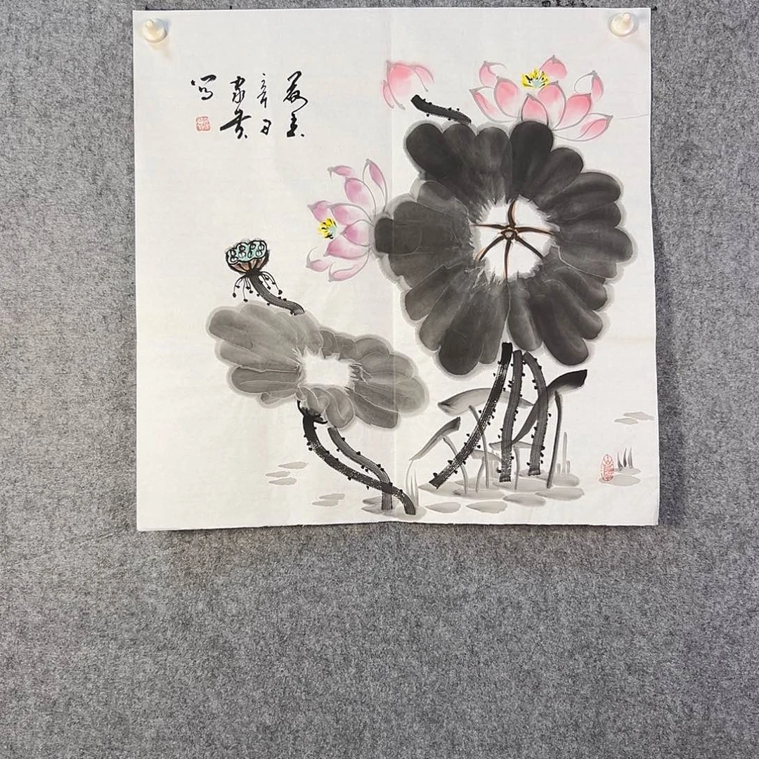 国画264 牡丹之花之叶的颜色与花色