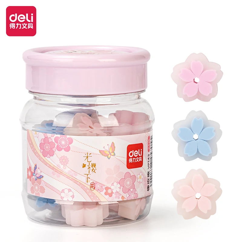 直播得力VP143樱花桶装橡皮擦(24/筒)