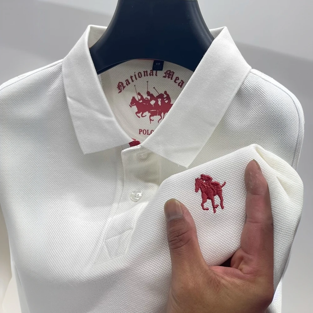 保罗刺绣纯棉T恤男装短袖翻领polo衫2025夏季中青年半袖体恤上衣