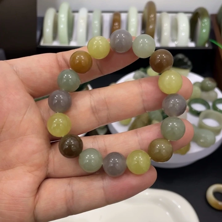 和田玉未镶嵌手链糖果色多宝