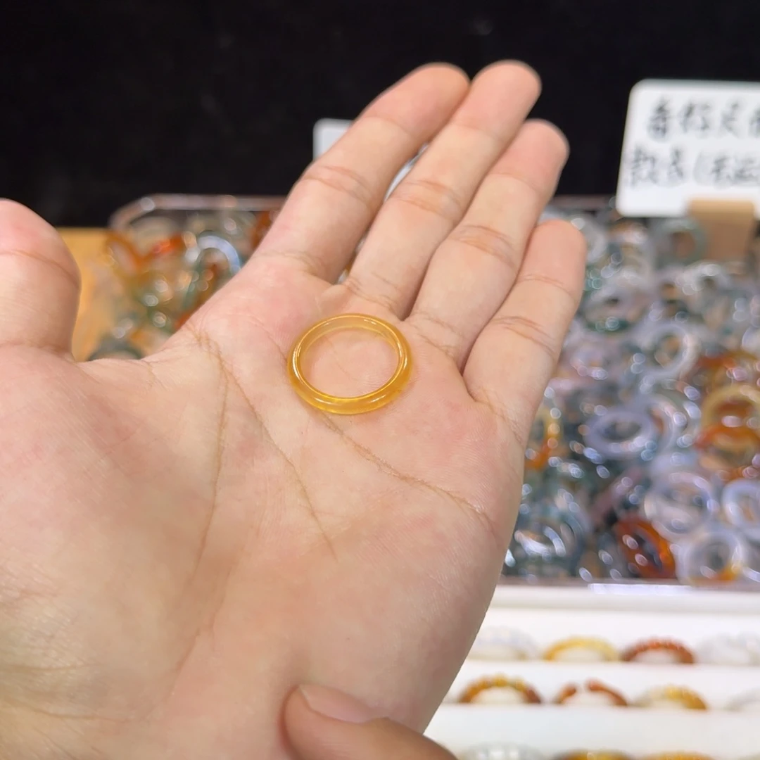 玛瑙/玉髓戒指未镶嵌118号18 圈满9.9包邮有瑕疵