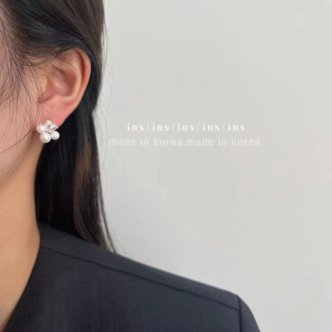 非金属仿珍珠耳饰 韩国东大门原单爱心珍珠耳环EHa999