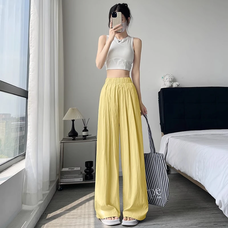 冰丝阔腿裤女夏季薄款2025新款高腰垂感休闲夏天爆款慵懒风山本裤
