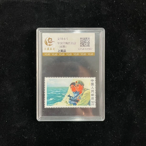 文18 6-5 军民守海防35分面值单枚邮票（上美品）