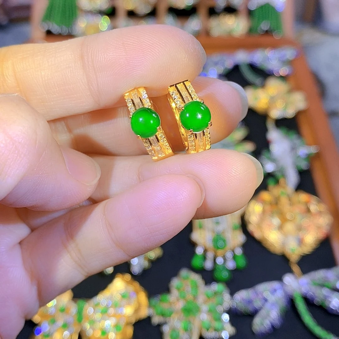 银S925镶嵌挂件翡翠