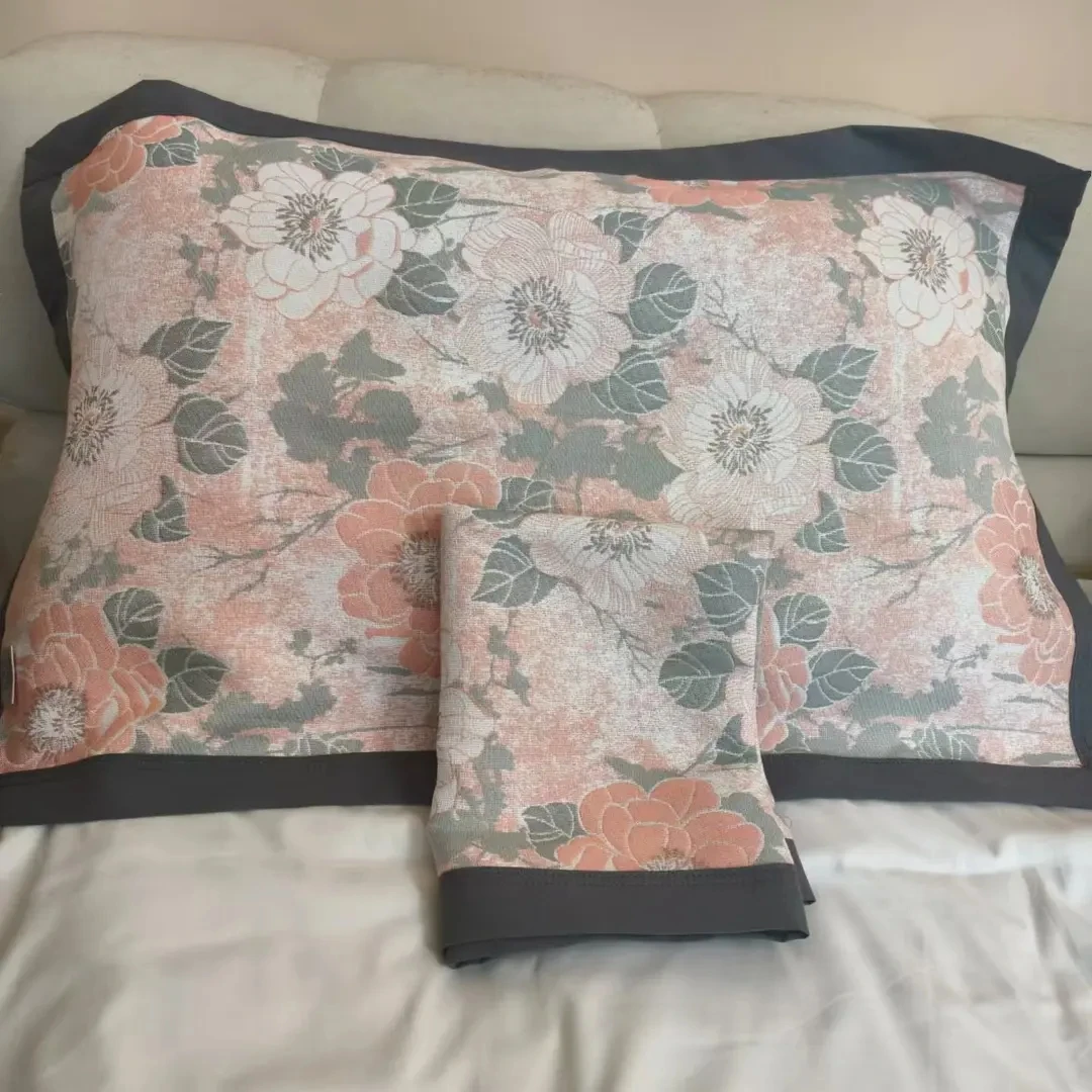 国风牡丹52*78纱布舒适柔软枕巾