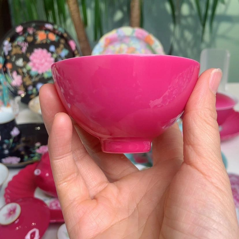 【闪购商品】b****n荷花内绘鸡心杯景德镇陶瓷