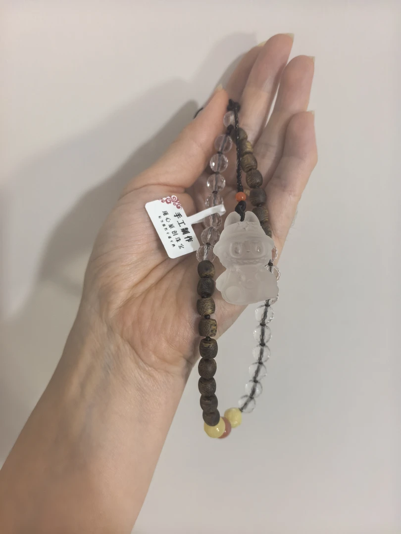 白水晶手机挂包挂