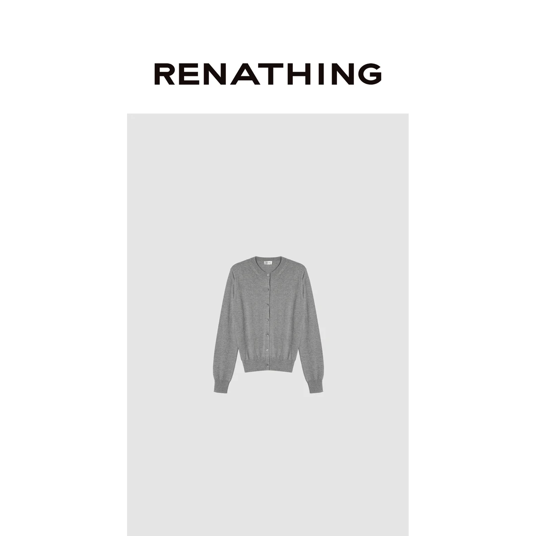 【RENATHING】简约轻薄柔软圆领开衫