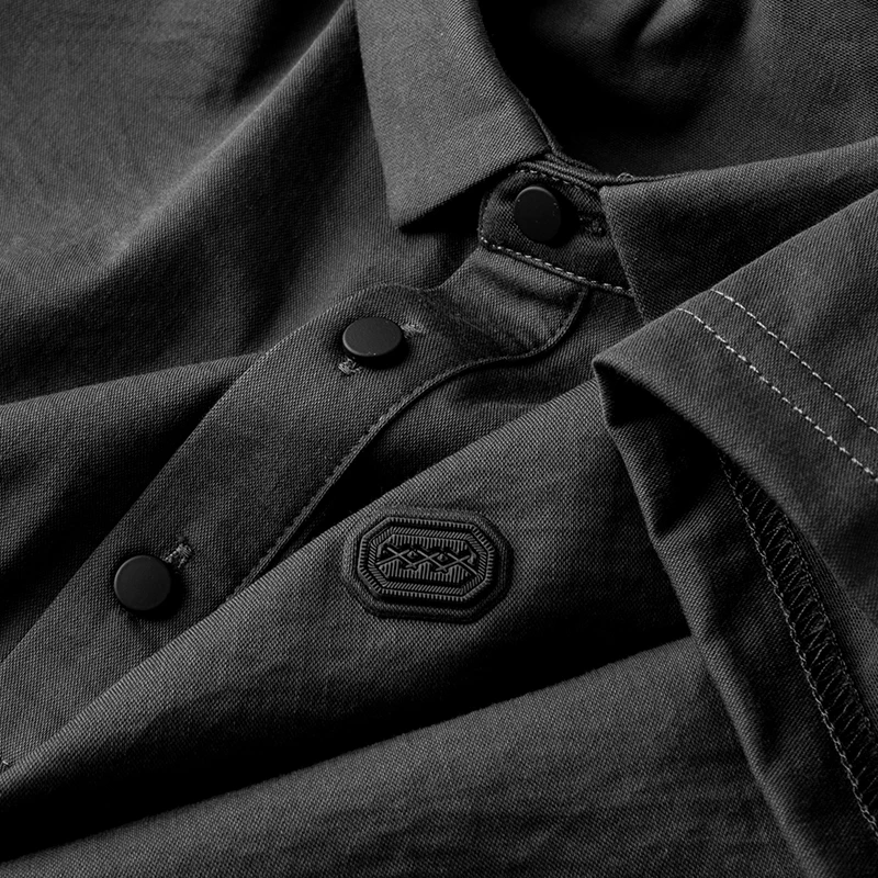 轻奢高端夏季薄款冰丝仿亚麻灰色polo衫男短袖修身商务休闲保罗衫