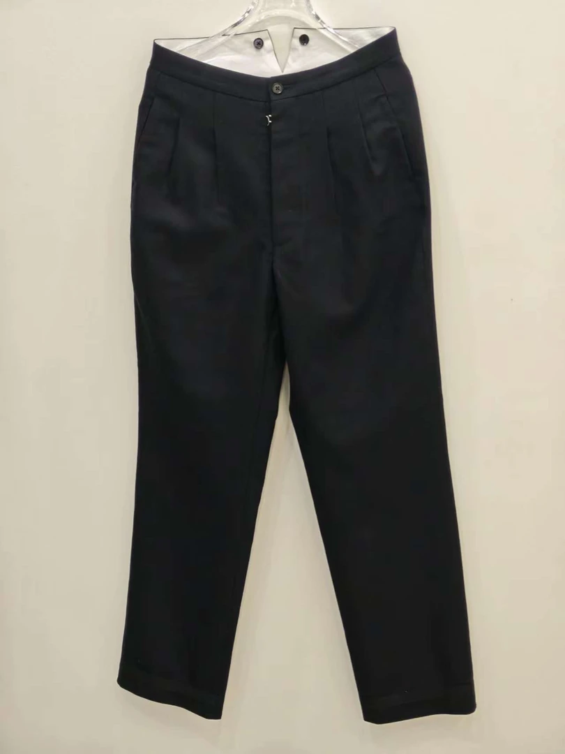 【晴川】养星精裁羊毛巴黎扣长裤女