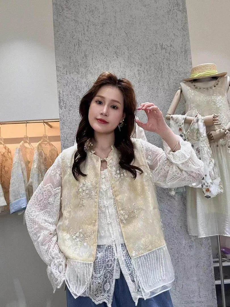 新中式国风马甲流苏外套女2025新款春夏女士马夹背心无袖薄款上衣