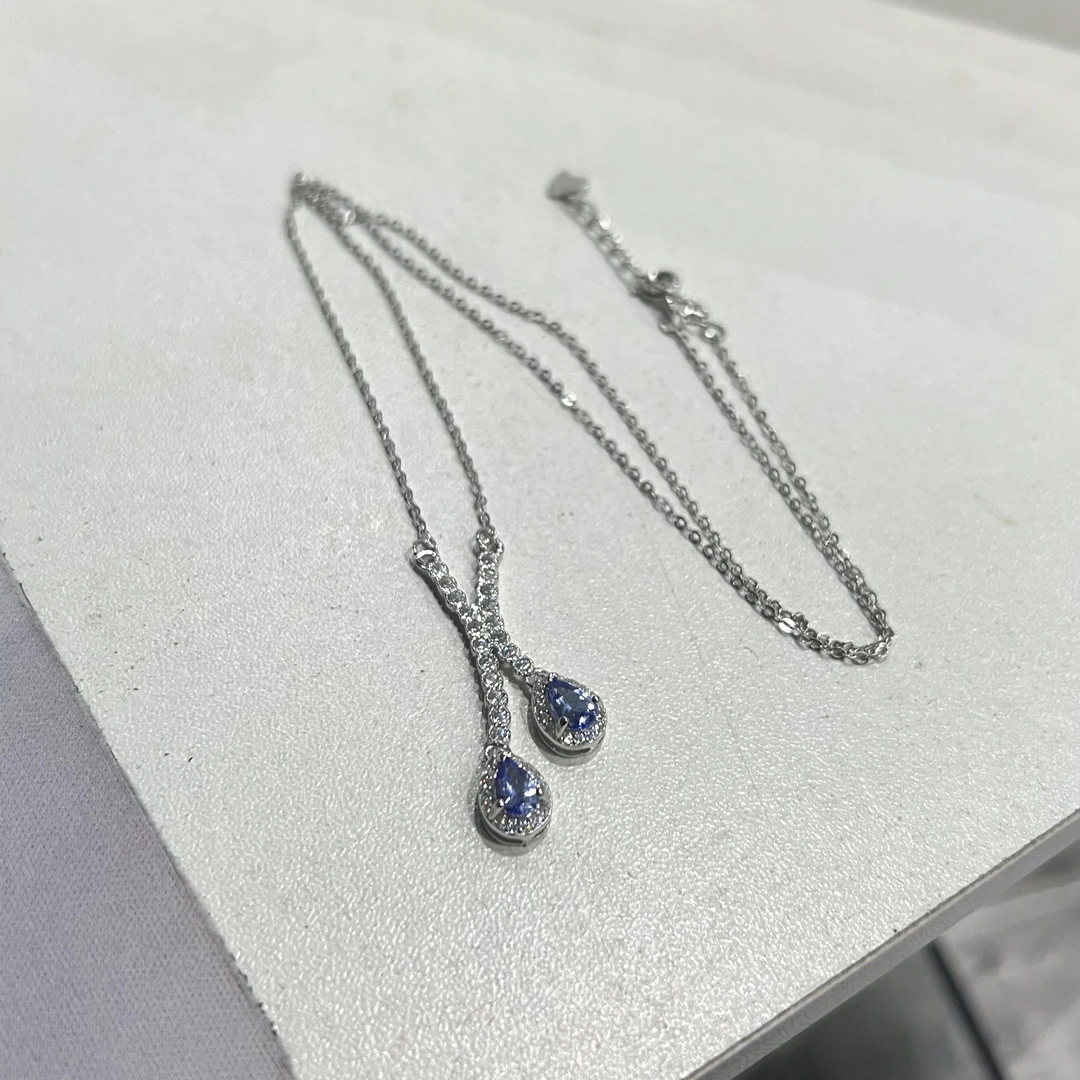 S925银坦桑石项链 KT24031315