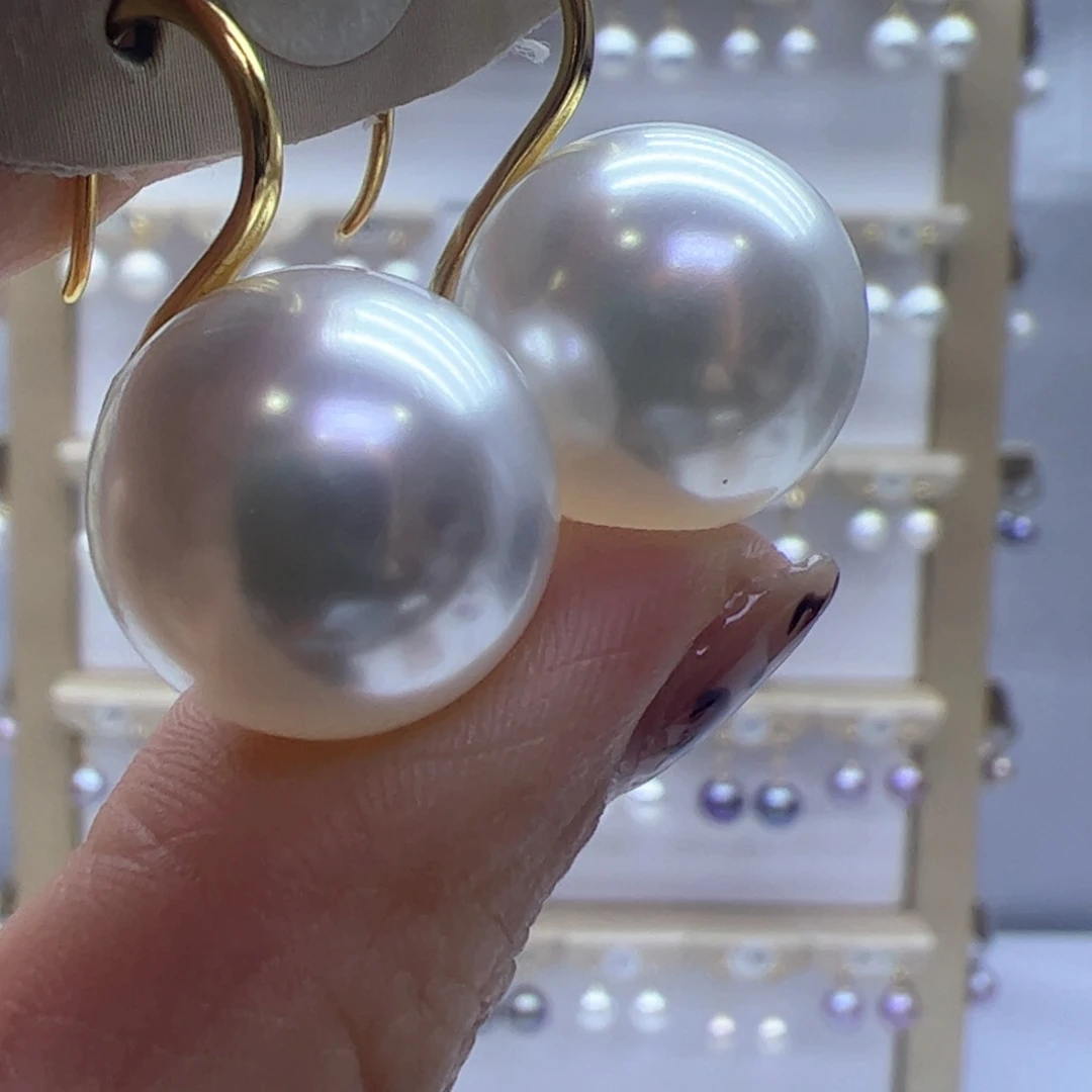 淡水珍珠耳饰18K金镶嵌