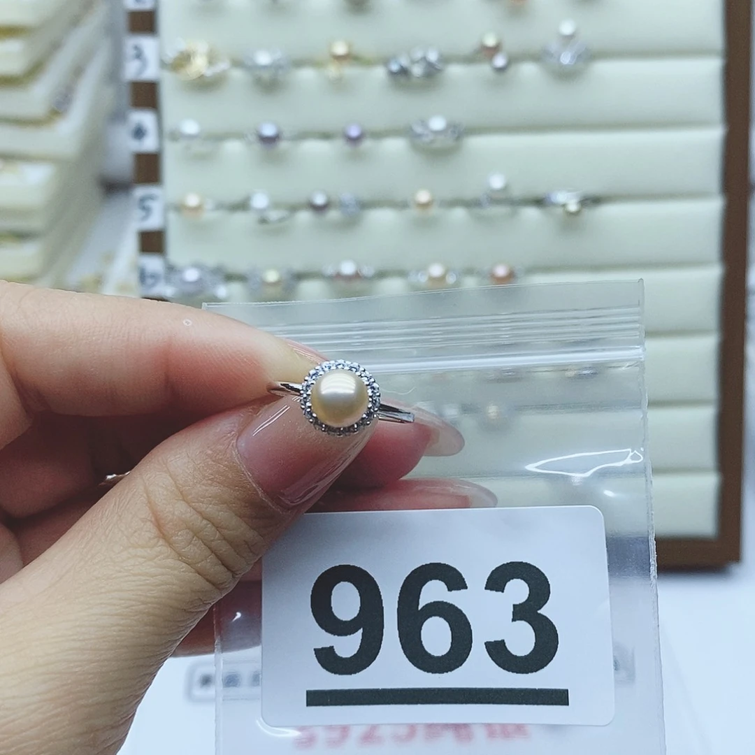 淡水珍珠戒指银S925镶嵌教****师963
