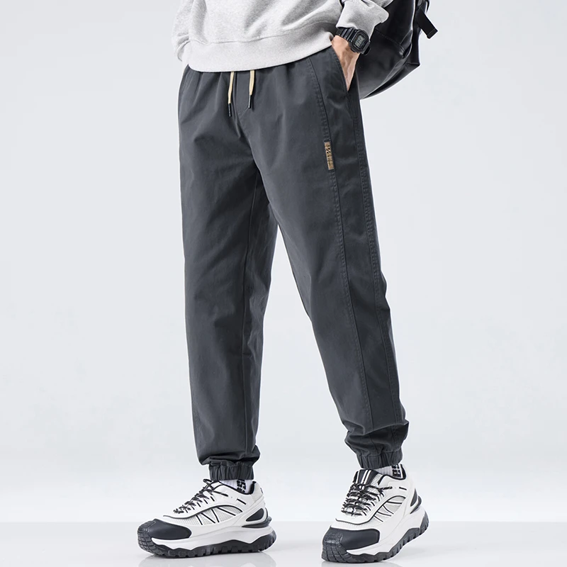 2025新款百搭运动男休闲裤潮牌宽松哈伦工装裤简约时尚帅气束脚裤