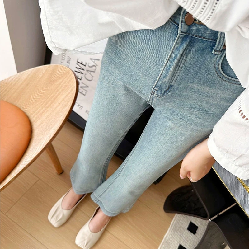 浅色夏季微喇牛仔裤女2025新款梨形身材遮跨高腰显瘦小个子喇叭裤