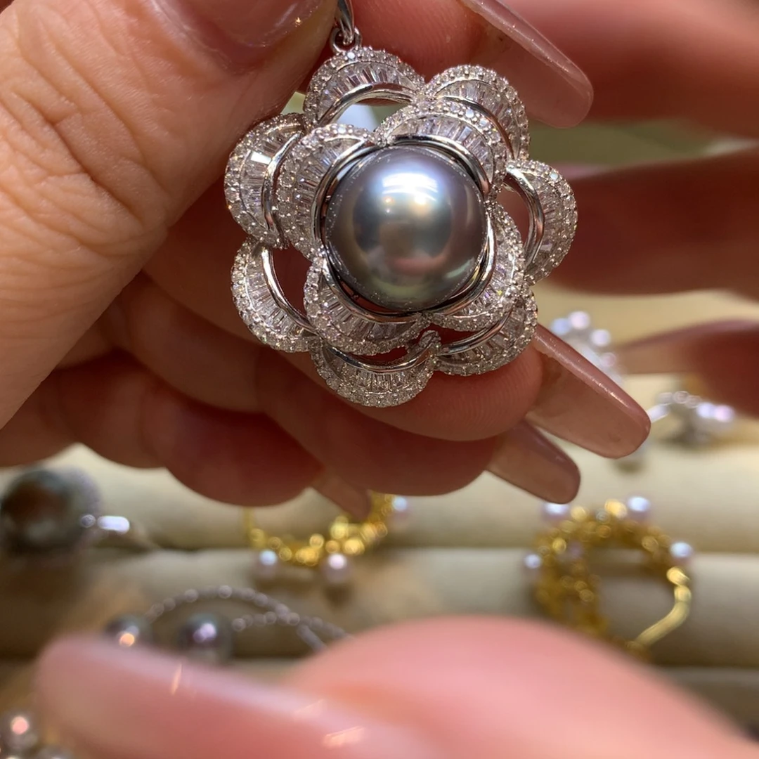 颈饰银S925镶嵌海水珍珠