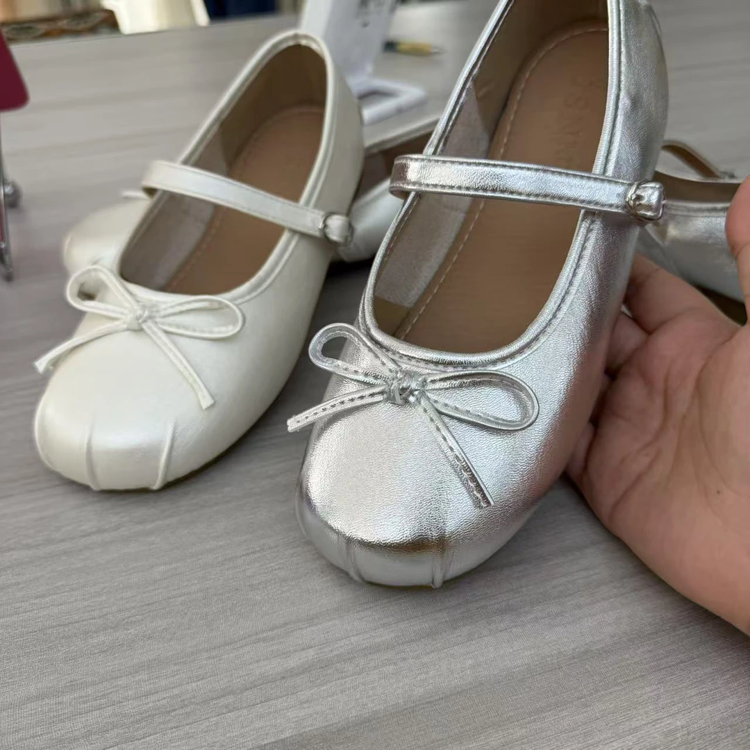 小皮鞋子女鞋2025夏季新款仙女风蝴蝶结单鞋