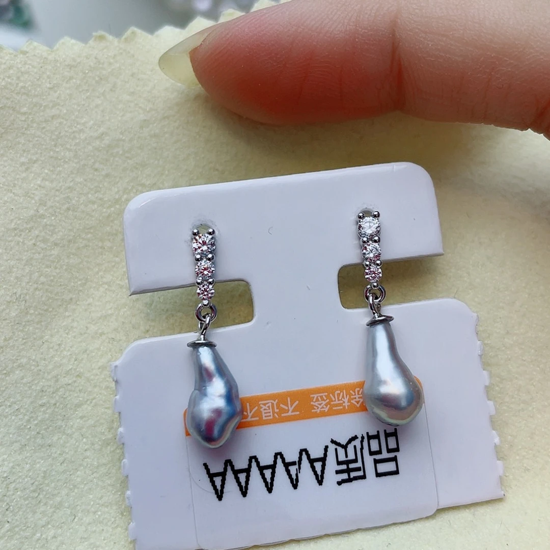 耳饰海水珍珠银S925镶嵌w19