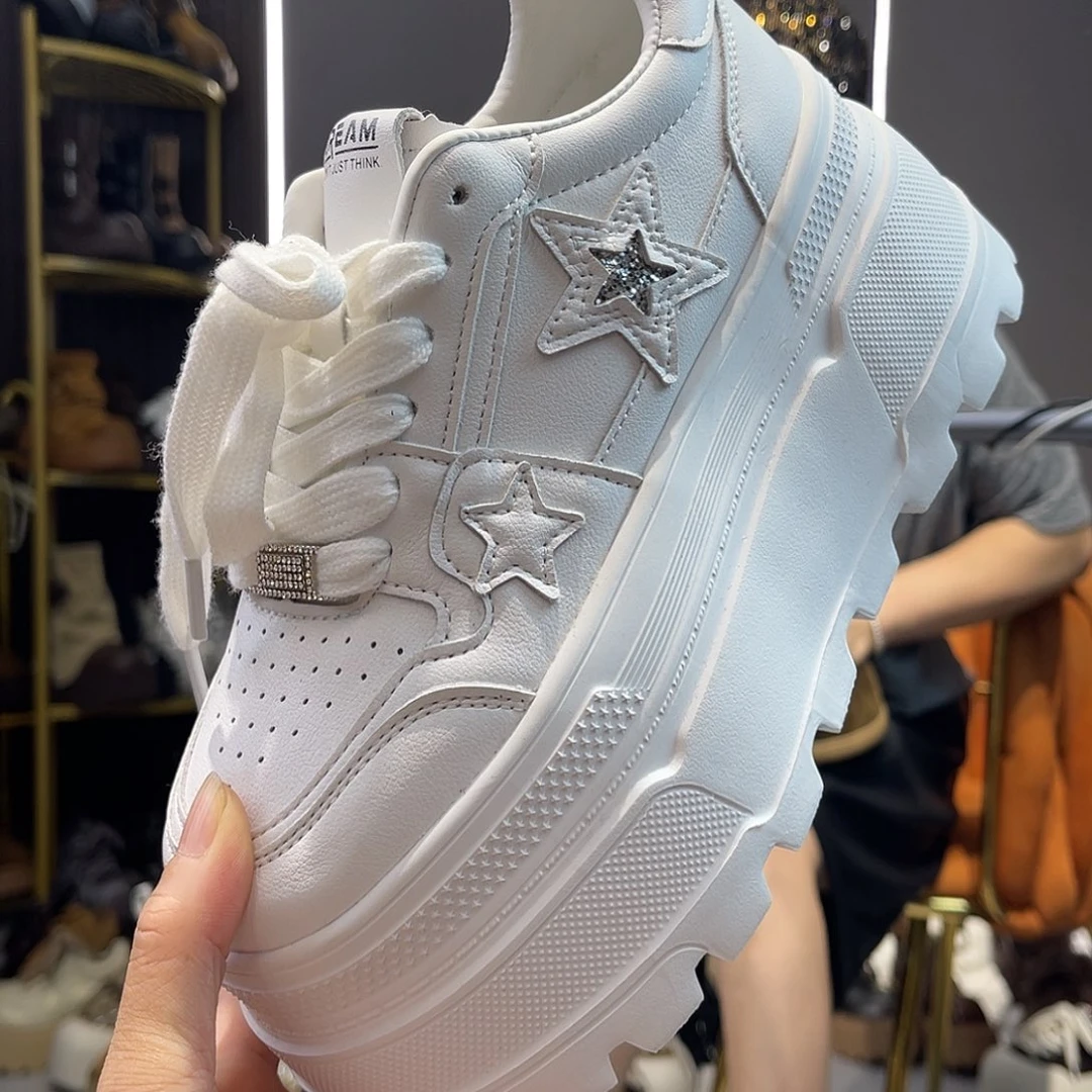 36码8厘米厚底小白鞋