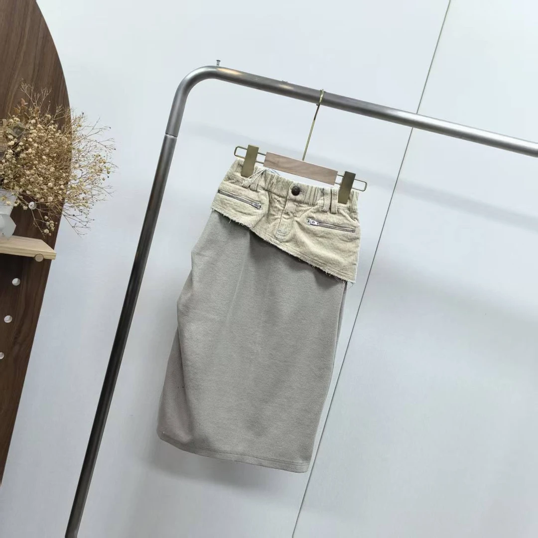 【3568】米白色休闲半身裙B8-9