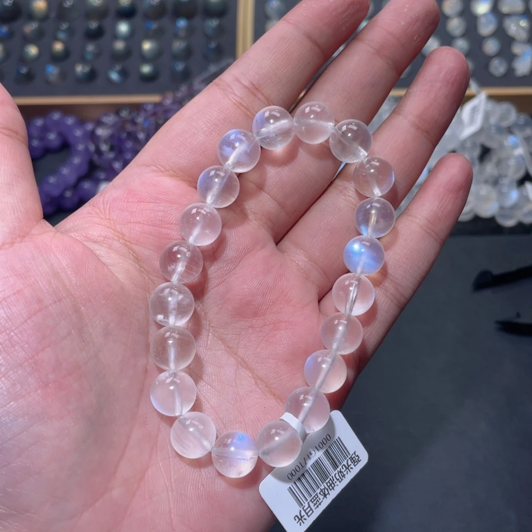 唯****手链未镶嵌长石蓝月光手链10mm