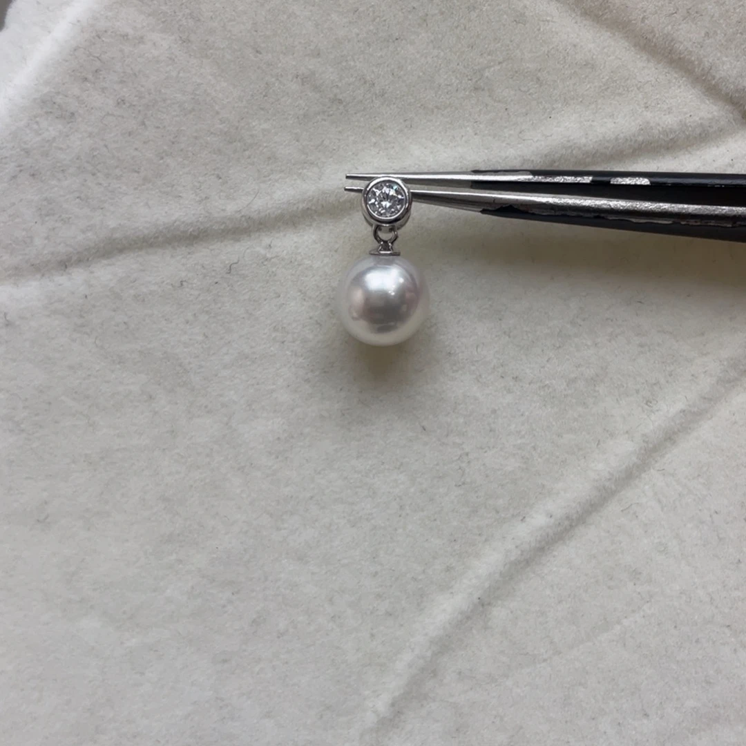 吊坠(不含链)银S925镶嵌海水珍珠