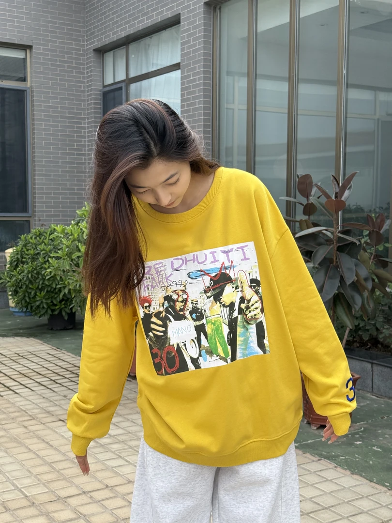 卡通常规款中长款常规宽松型薄款卫衣休闲潮流春季