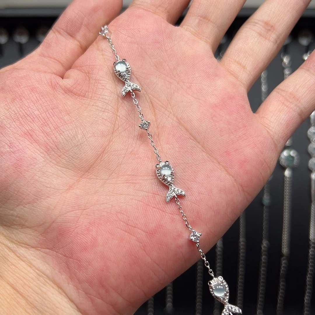 翡翠银S925镶嵌手链