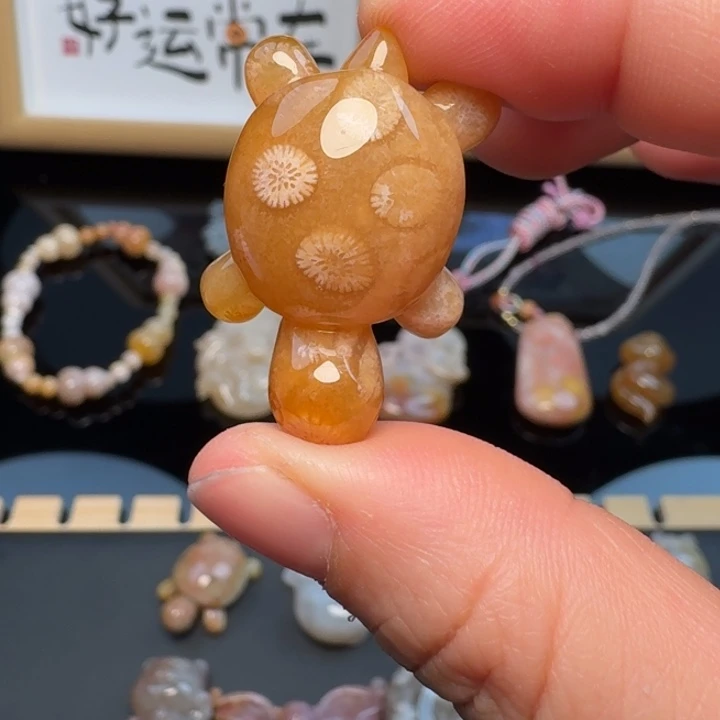 硅化玉合金颈饰糖冰转运龟