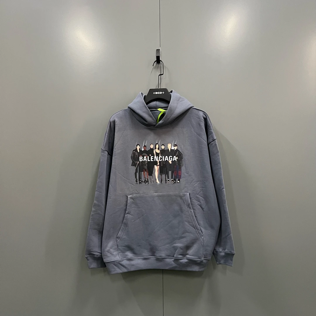 （jp）113 Balenciaga 巴黎世家 灰蓝色乐队帽衫 尺码如图/9新/7600