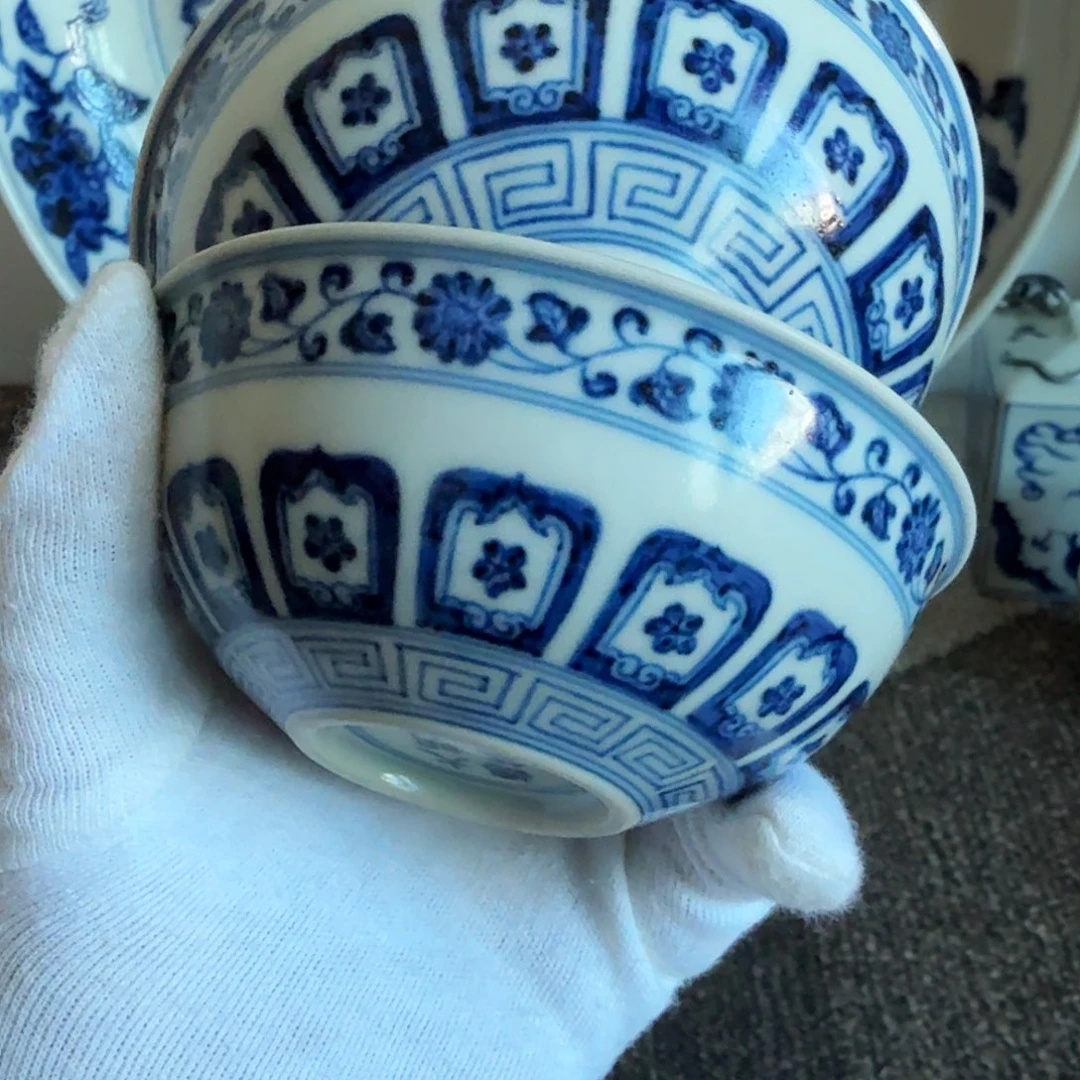 用***伢青花杯子一对完整