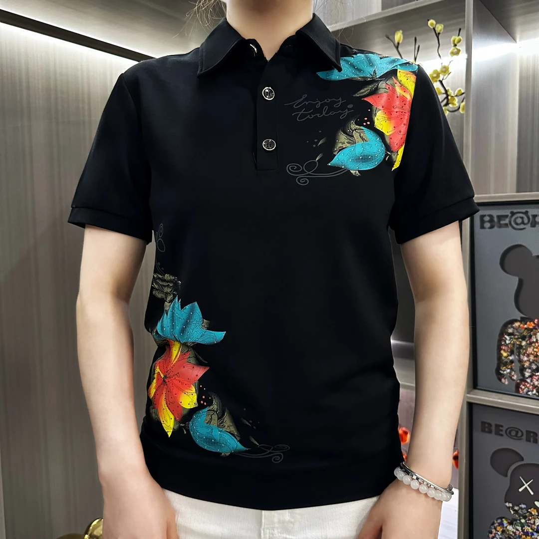 2025夏季男士Polo衫半袖潮流翻领商务修身百搭高品质时尚休闲F681
