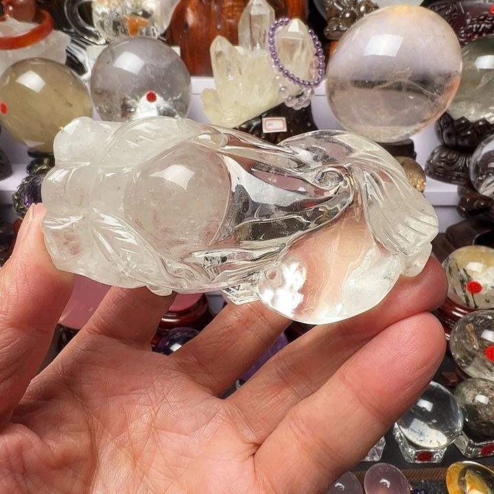 水晶未镶嵌摆件巴西白水晶貔貅