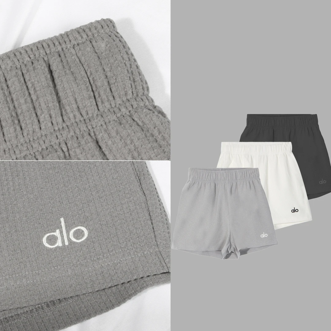 凯特丝蓓1998#华夫格纹理舒适时尚简约字母刺绣速干短裤