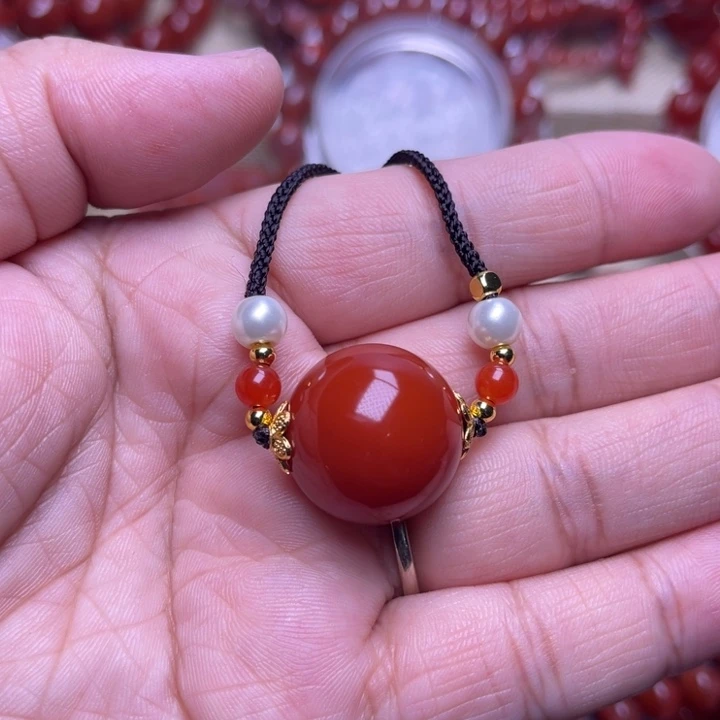 南红玛瑙未镶嵌手链锁骨项链2 0 M