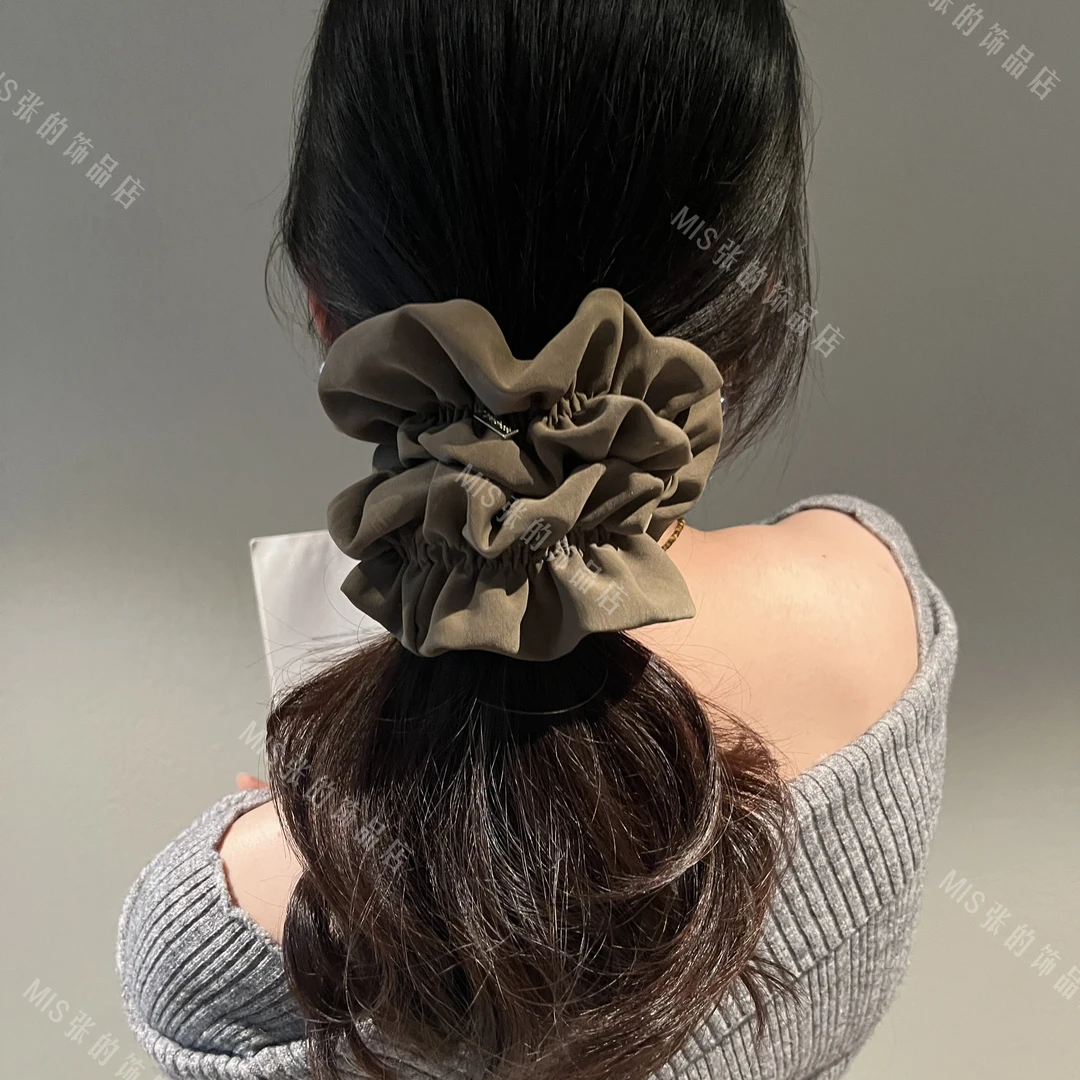 帛妃高端新款高品质时尚高颅顶纯色发圈蓬松气质发绳头饰头花