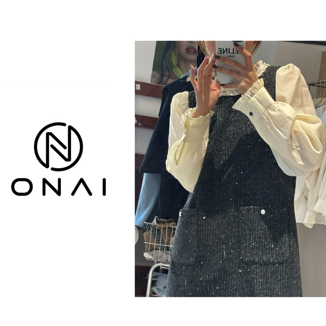 Onai2025 春款连衣裙花边领拼接款1305