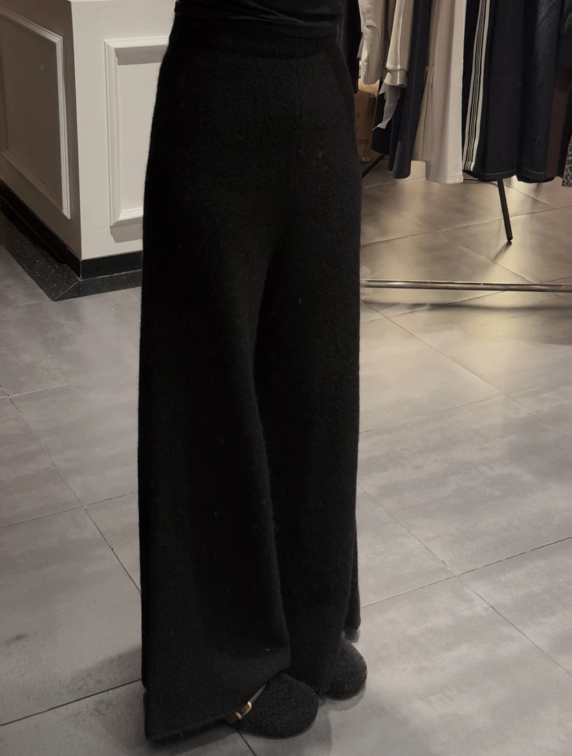 设计师品牌羊驼毛毛织长裤