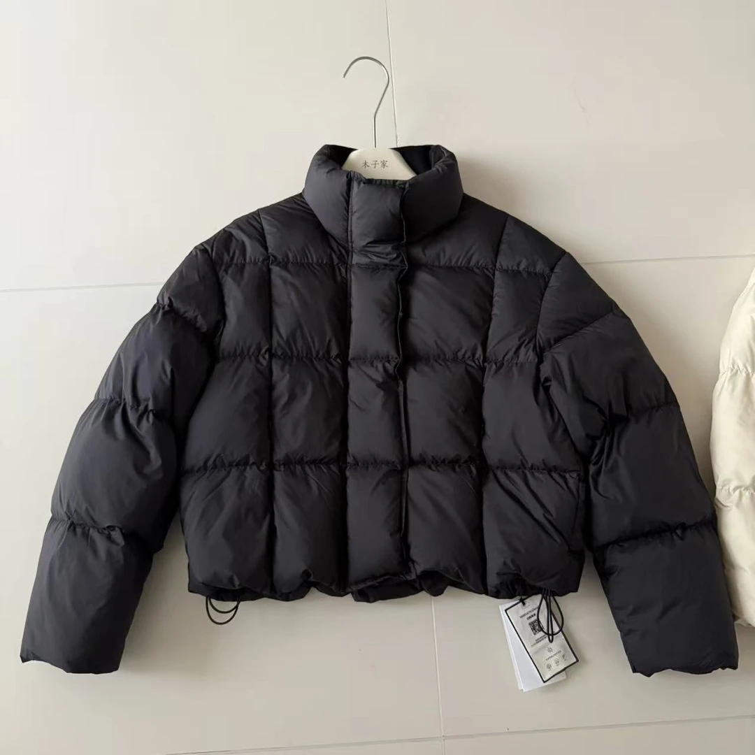 冬季加厚立领豆腐块羽绒服外套