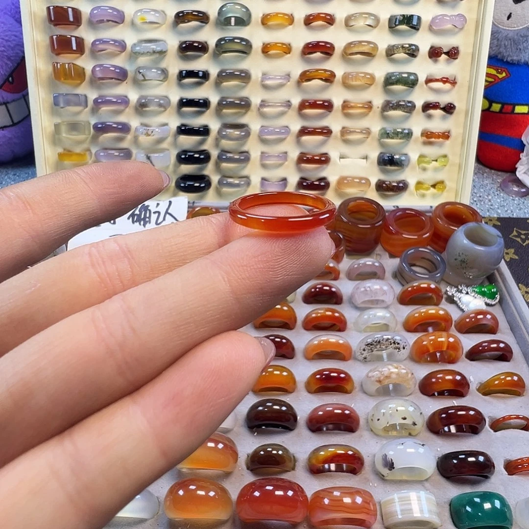 玛瑙/玉髓未镶嵌戒指B14不退换16.9港14